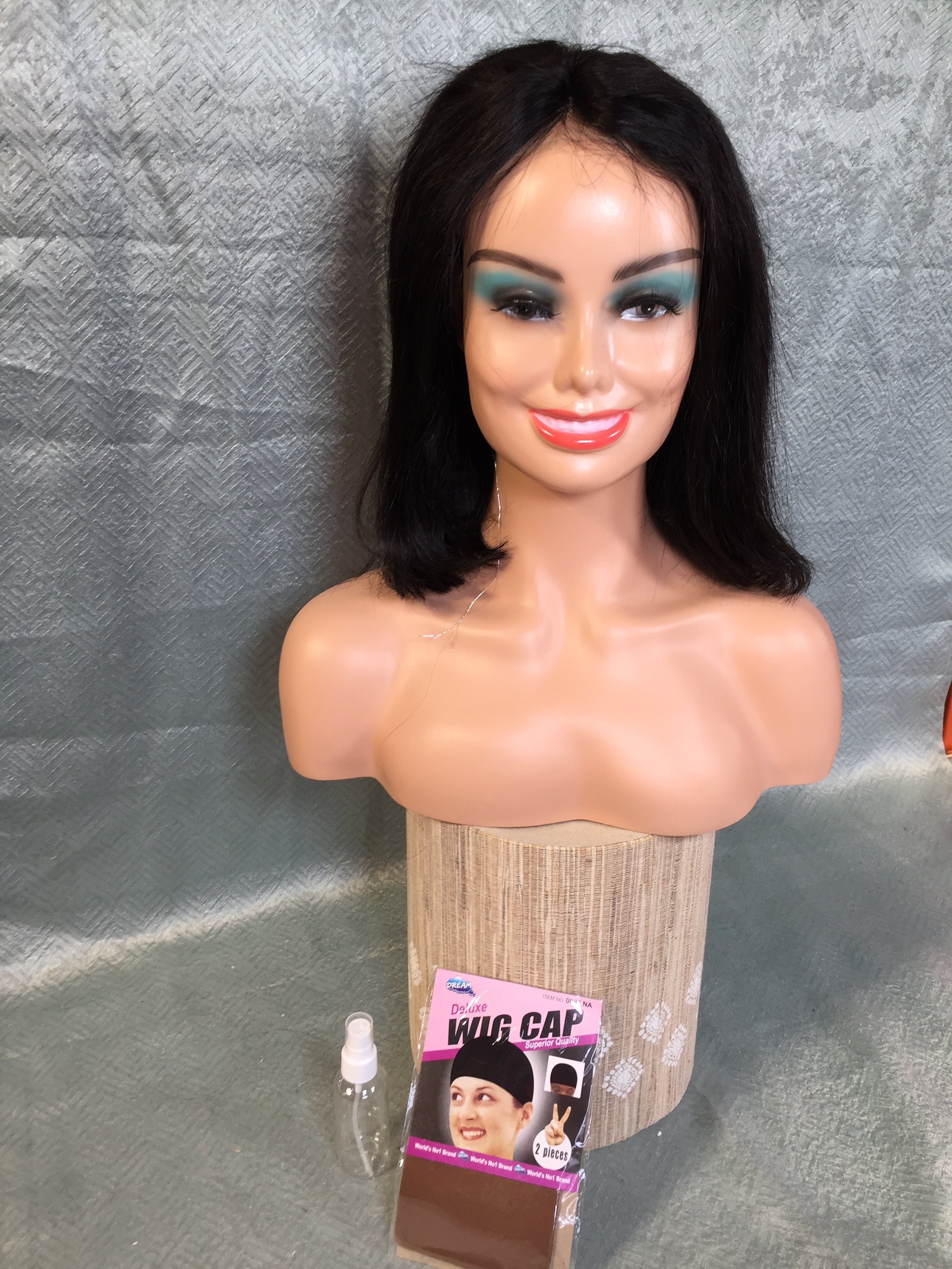 Front Lace Black Human Hair Wig (7617204388078)